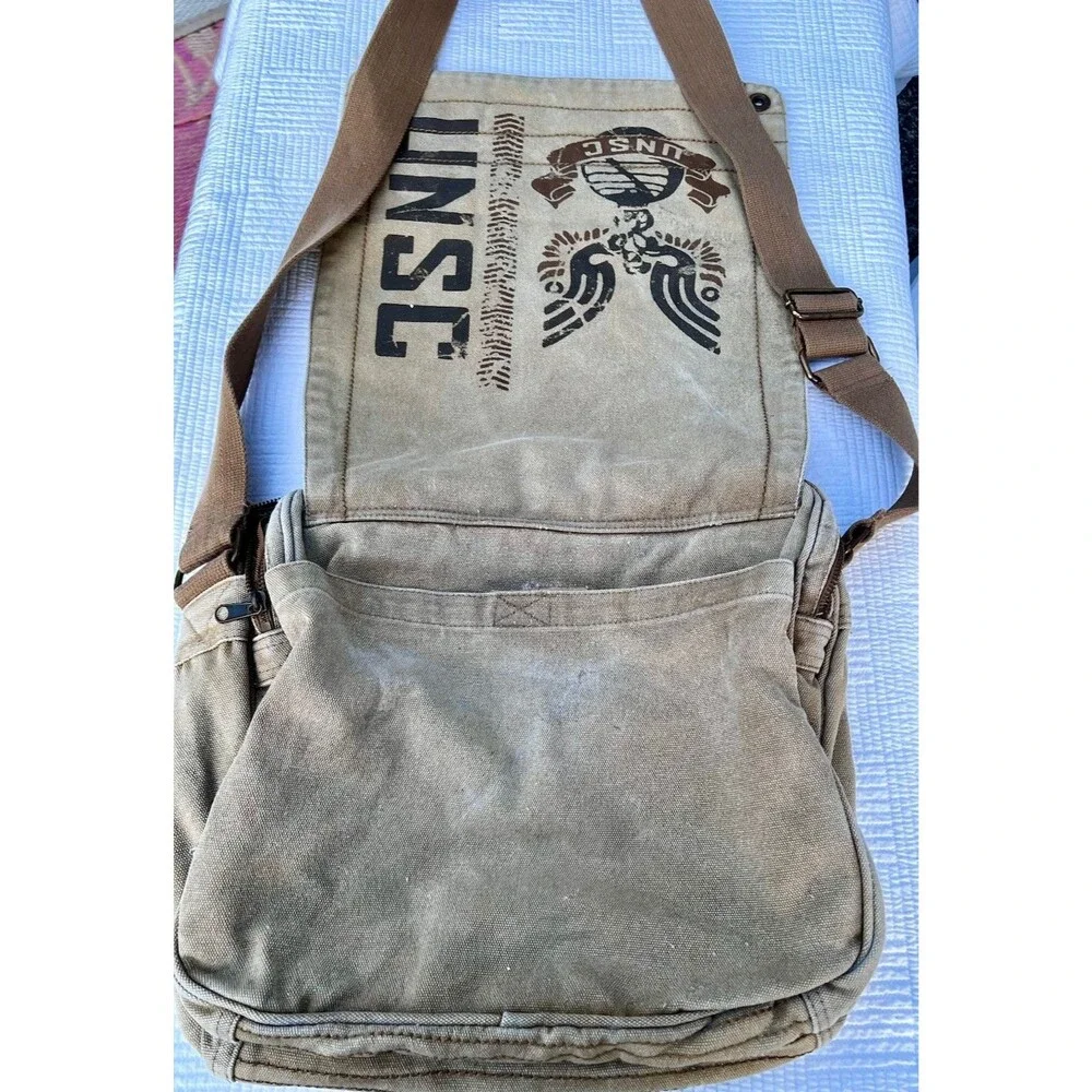Halo 3 2007 UNSC Microsoft XBOX Tan Limited Edition Canvas Messenger Bag